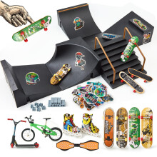 stochastic box Finger Skateboard Ramps Sets DIY Assembly Mini Finger Skateboard 14 Pieces Fingerboard Skatepark for Kids Children Training Props Fing