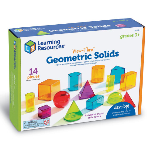 Learning Resources Learning Resources View-Thru Geometric Shapes, Ages 8–12, Transparent 3D Maths Shapes, Hands-On Geometry Learning Tool 1