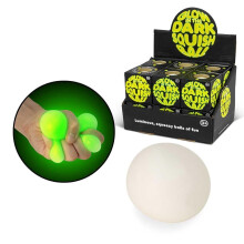 Tobar 38439 Glow In The Dark Squish Ball Assorted Designs and Colours6 x 6