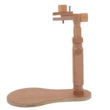 Embroidery Hoop Stand with 360 Rotation, Adjustable Cross Stitch Frame, Solid Wood Table or Floor Use