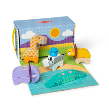 Melissa Doug Blockables Safari Snap Play Educational Toy Set for Child