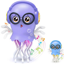 YsyYey Dancing Crawling Jellyfish Toy with Music & Lights, Interactive Baby Tummy Time Toy, Sensory Crawling Toys for Toddlers 3-8 Years, Birthday Gi