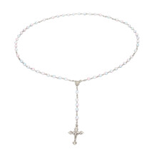 Handcrafted Rosary Necklace Faux Pearl Beads Widespread Use Catholic Rosary Ideal For Religious Ceremonies And Baptism Favor