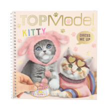 Depesche 12965 TOPModel Kitty - Dress Me Up Sticker Book with 24 Pages of Pre-Printed Cat Designs for Your Own Design, Includes 11 Sticker Sheets