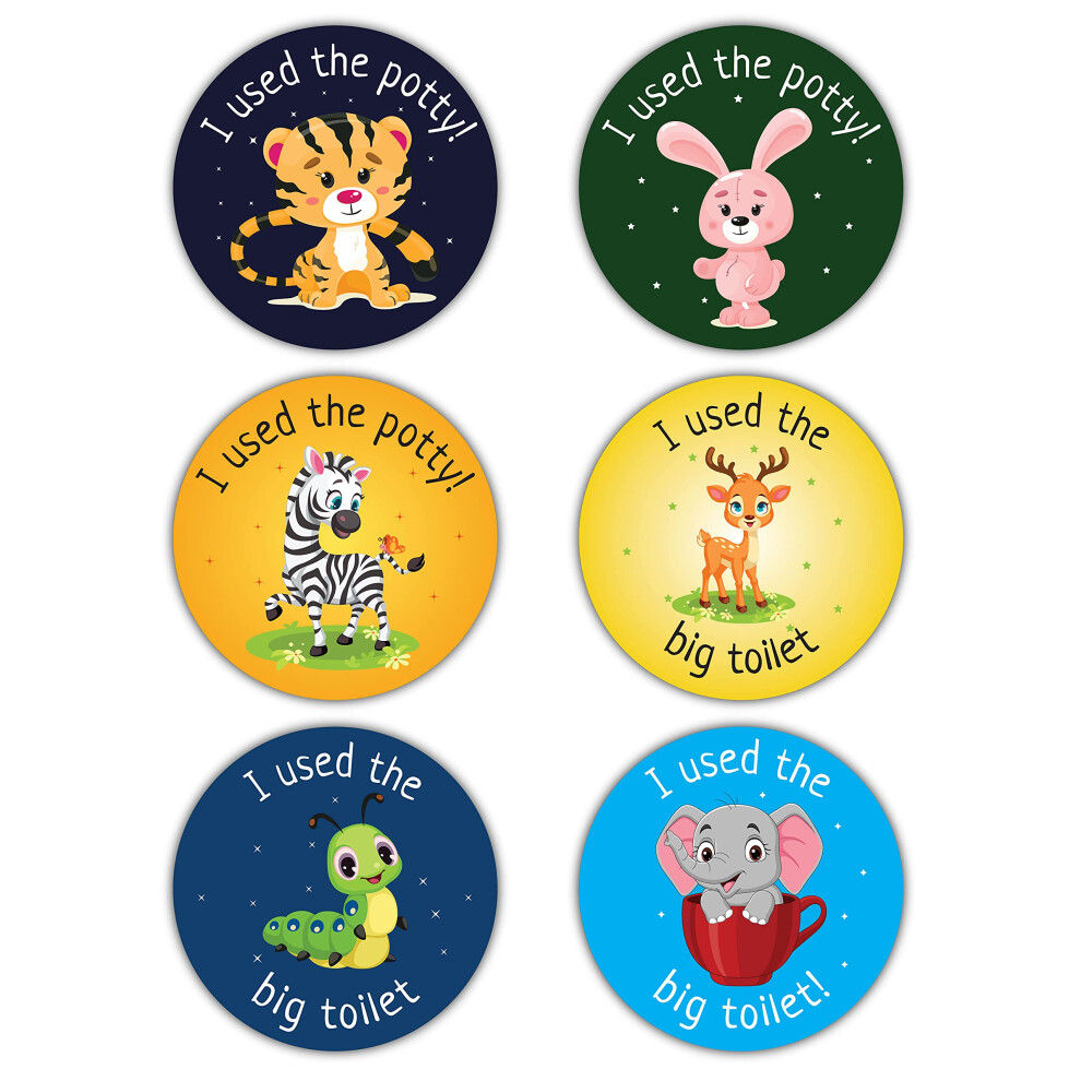 Pack Of 120 Animal Potty Stickers Round Toilet Training Stickers 30 Mm Brown Packwith