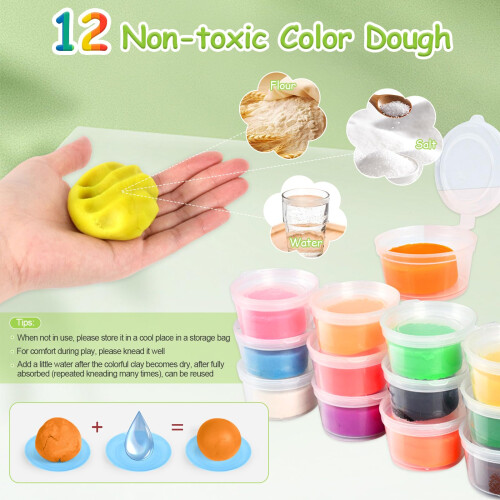 Shudyear 59Piece Playdough Accessories Set with Hamburger Maker Ice Cream M 2