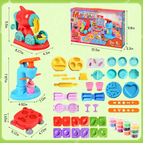 Shudyear 59Piece Playdough Accessories Set with Hamburger Maker Ice Cream M 1