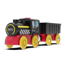 Battery Operated Locomotive Train, Magnetic Trains Toy for Wooden Tracks, Motorized Train Compatible with Thomas, Brio, Chuggington, Melissa & Doug
