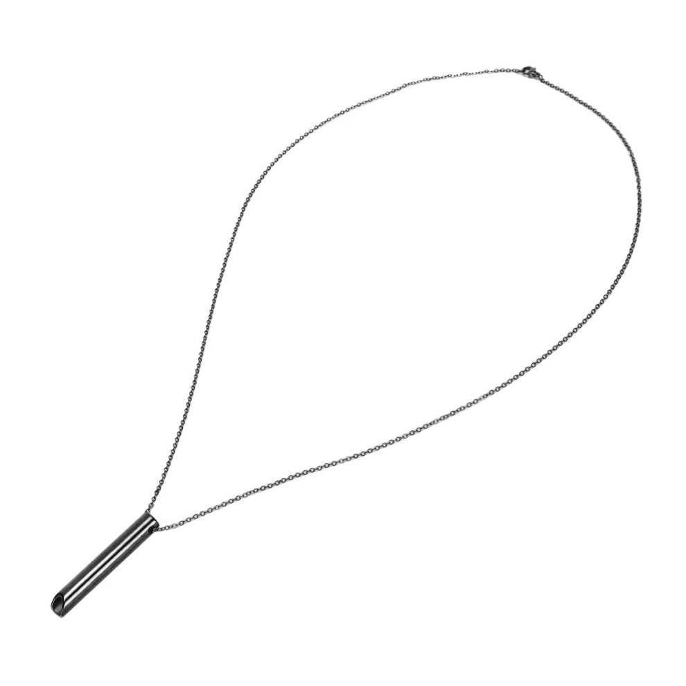Red Stress-Relief Stainless Steel Whistle Necklace For Women & Men 5X0.8cm