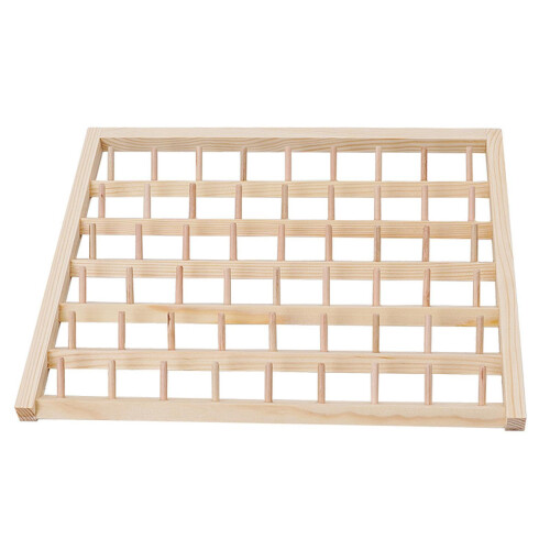 Wooden Thread Rack for 54 Spools Sewing Thread Organizer with Foldable Hooks SpaceSaving Design 2