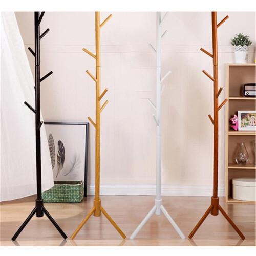 Solid Pine Coat Rack with Eight Hooks and Stable Base for Entryway or Office, 175x43cm 2