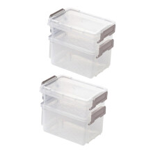 Stackable Storage Box Set 2pcs Clear Plastic Organizer with Lids for Jewelry Crafts and Desk