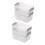 Stackable Storage Box Set 2pcs Clear Plastic Organizer with Lids for Jewelry Crafts and Desk 1