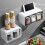 Wall Mount Multi Grid Seasoning Box Set - 2 Containers, Gray 5
