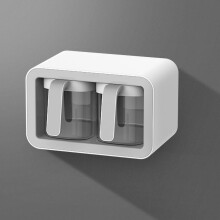 Wall Mount Multi Grid Seasoning Box Set - 2 Containers, Gray