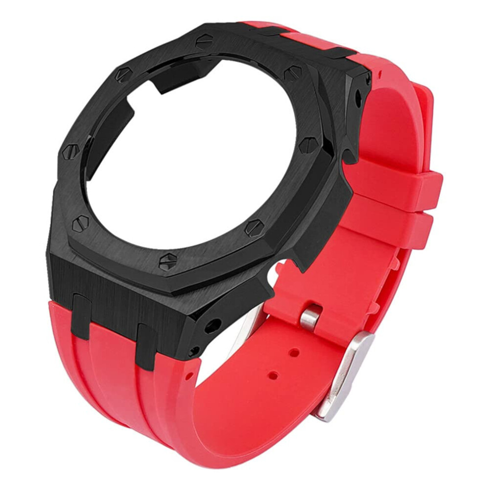 Stainless Steel Case With 316L Bezel And Rubber Strap Upgrade Kit For Ga2100 Ga2110 Red 9169991156149