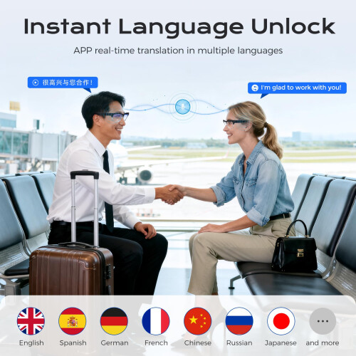 Smart Camera Glasses with 4K Video, AI Object Recognition, Translation, Bluetooth Calls, IP65 2