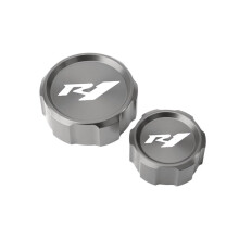 Brake Clutch Reservoir Cover For Yamaha R1 YZF 20092021 CNC Aluminum Grey Front And Rear Brake Fluid Cap