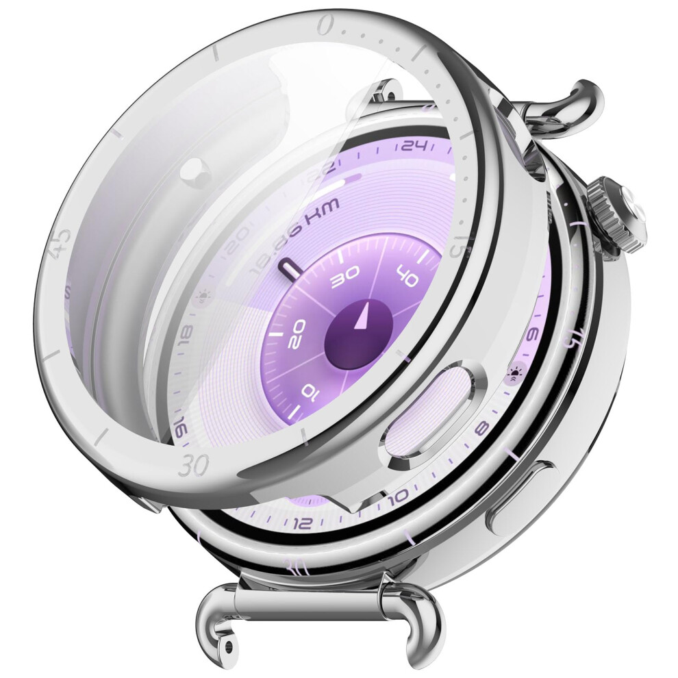 Case And Screen Protector For Huawei Watch Gt6 41Mm, Slim Tpu Cover With Scratch Resistance Silver 9169991156323