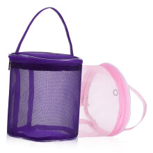 2Pcs Crochet Storage Bag with Mesh Panels Yarn Organizer Tote for Knitting and Crochet Supplies