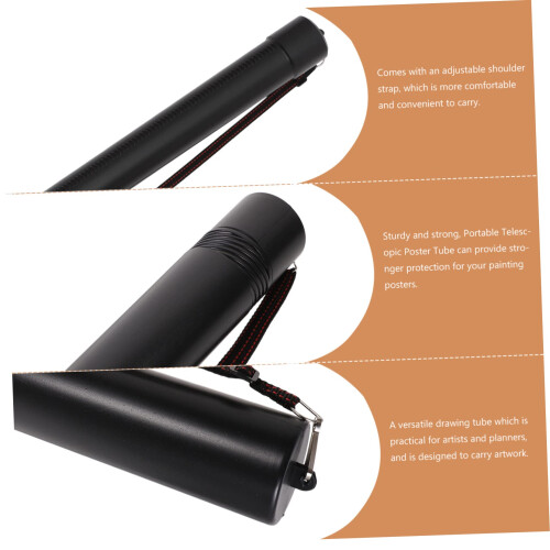 Adjustable Telescopic Poster Storage Tube with Strap for Blueprints Artwork and Maps 1