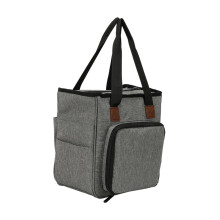 Yarn Storage Bag Grey Knitting Tote Organizer with MultiCompartment Design for Crochet and Travel