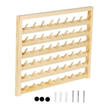 Wooden Thread Holder Rack 54 Spool Wall Mounted Organizer for Sewing Embroidery and Quilting