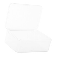Clear Plastic Storage Box with Hinged Lid, Space Saving Organizer for Crafts, Beads and Accessories