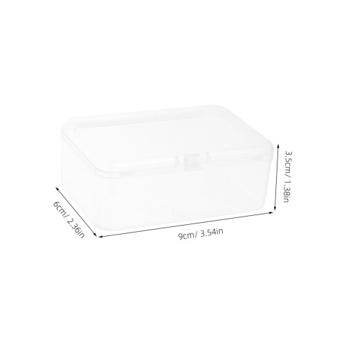 Clear Plastic Storage Box with Hinged Lid, Space Saving Organizer for Crafts, Beads and Accessories 1