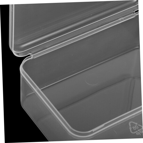 Clear Plastic Storage Box with Hinged Lid, Space Saving Organizer for Crafts, Beads and Accessories 2