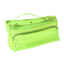 Knitting Storage Bag with Three Vent Holes, Foldable Lightweight Mesh Yarn Organizer Tote for Crafts