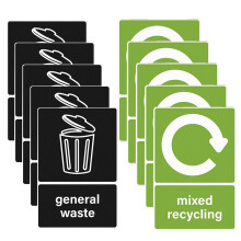 10 Pack Waterproof Recycling Bin Labels PVC Waste Separation Stickers Outdoor SelfAdhesive