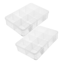 Plastic Storage Box with Adjustable Dividers Clear Organizer for Beads Jewelry Snacks Electronics