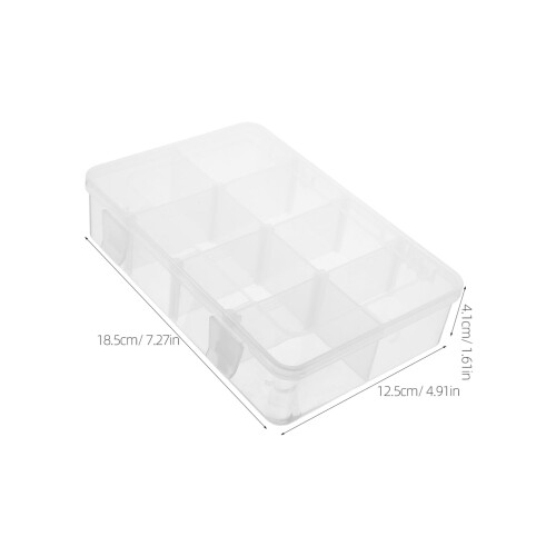 Plastic Storage Box with Adjustable Dividers Clear Organizer for Beads Jewelry Snacks Electronics 1