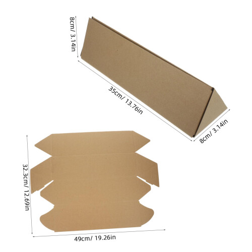 10Pcs Triangle Kraft Paper Mailing Tubes for Posters and Artwork Storage Lightweight Easy Assembly 1