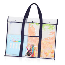 Durable PVC Art Portfolio Bag with Handle Waterproof Poster Storage Case for Artwork Supplies