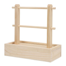 Wooden Yarn Holder with Storage Drawer, Double Layer Tangle Organizer for Knitting and Crochet