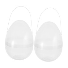 2Pcs Clear Plastic Storage Container with Handle for Eggs Claw Machines Stationery Decor