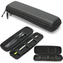 Hard Shell Pen and Pencil Case with Zipper, Durable EVA Pouch with Elastic Straps, Black Organizer