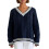 (XL, Navy Blue) Pull torsadé ample et l'hiver. 1