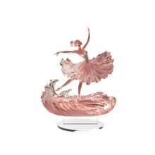 (20cm*14cm, Pink) Ballet Girl Decor 2D Flat Acrylic Ornaments Desktop Decorations for Living Room Home Office
