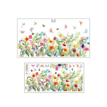 (30cm*60cm, Multi-Color) Window Clings Colorful Flower Butterfly Pattern Window Stickers Peel and Stick Wall Decals