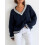 (XL, Navy Blue) Pull torsadé ample et l'hiver. 12