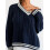 (S, Navy Blue) Pull torsadé ample et l'hiver. 11