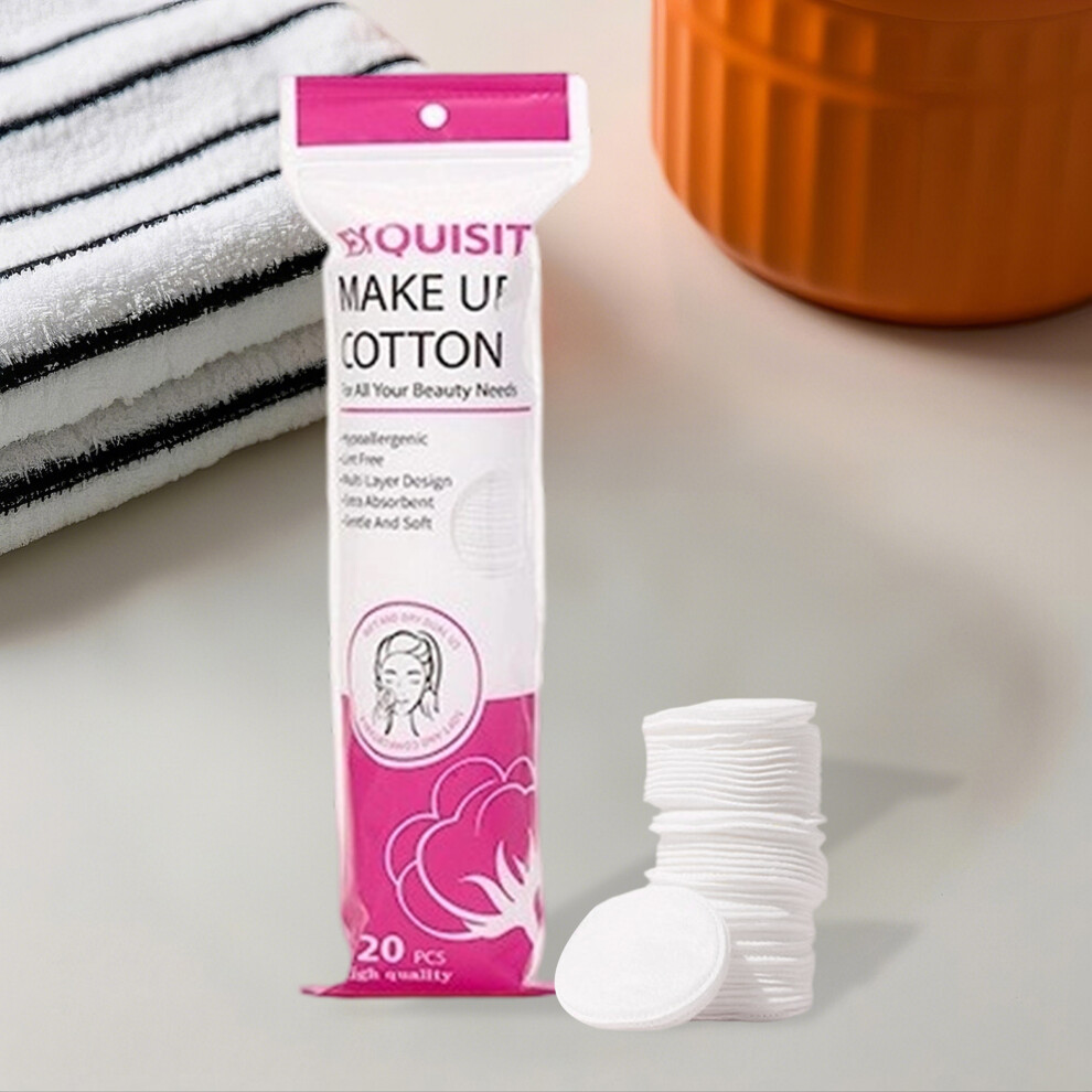 (120 Pcs, White) 120 Pcs Makeup Cotton Pads Versatile Round Stretchable Facial Cotton for Makeup Removal Skincare Daily Cleansing