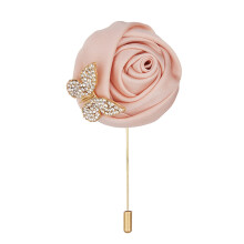 (One Size, Pink) Men Suit Elegant Flower Brooch for Wedding Party Fashion Accessory Rose Lapel Pin for Formal Occasions