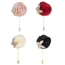 (One Size, Multicolor) Men Suit Elegant Flower Brooch for Wedding Party Fashion Accessory Rose Lapel Pin for Formal Occasions