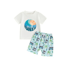 (6-12 Months, White) Babyjongensoutfit 1e verjaardag: en boomprint.
