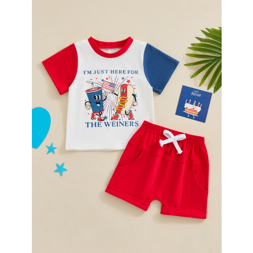 (3-6 Months, Red) Σέτ μπλούζας + μωρά αγόρια 1
