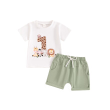 (12-18 Months, Green) Babyjongensoutfit voor eerste 2-delige set.